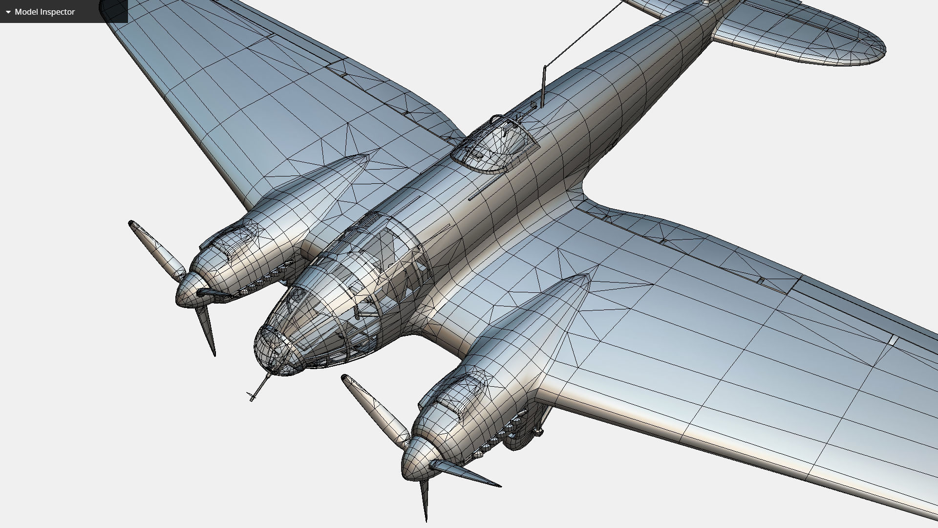 German medium bomber Heinkel He 111 series Low-poly 3D model_41