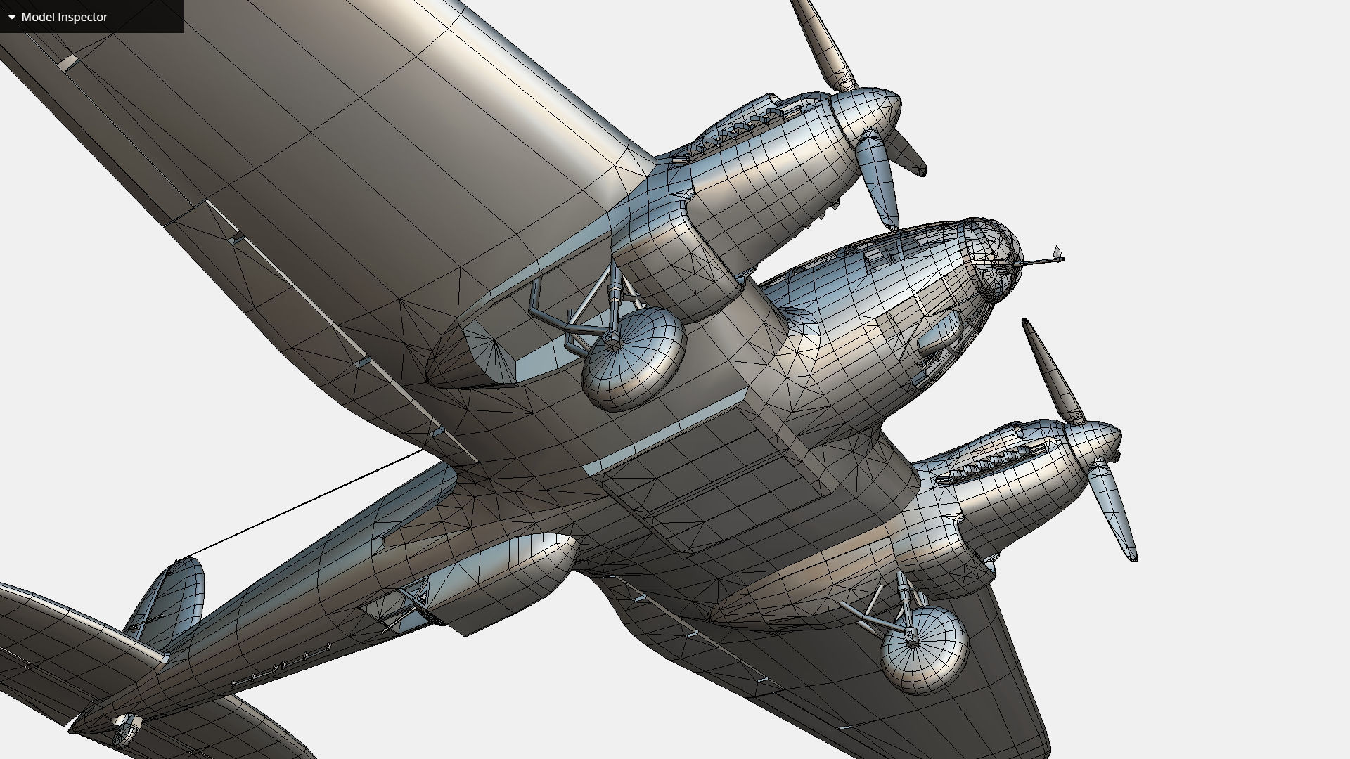German medium bomber Heinkel He 111 series Low-poly 3D model_38