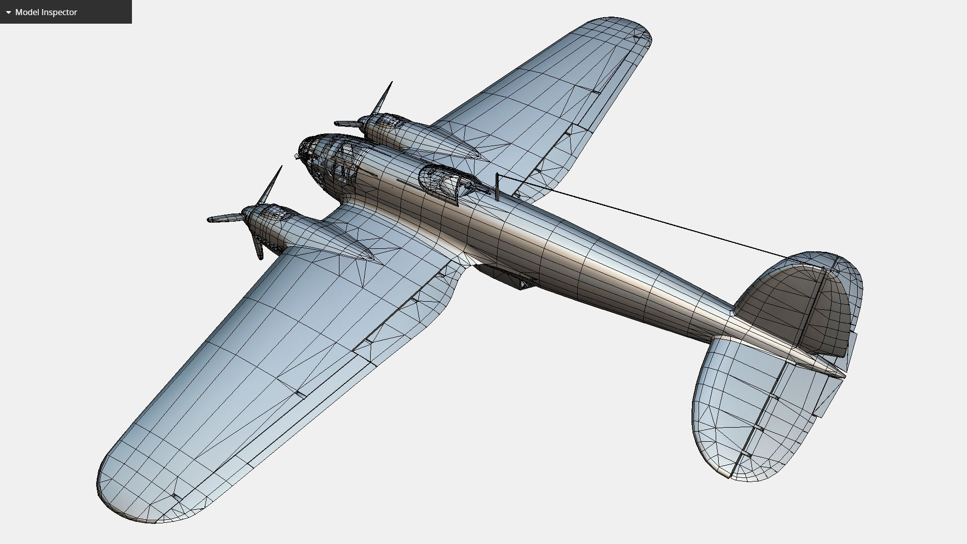 German medium bomber Heinkel He 111 series Low-poly 3D model_32