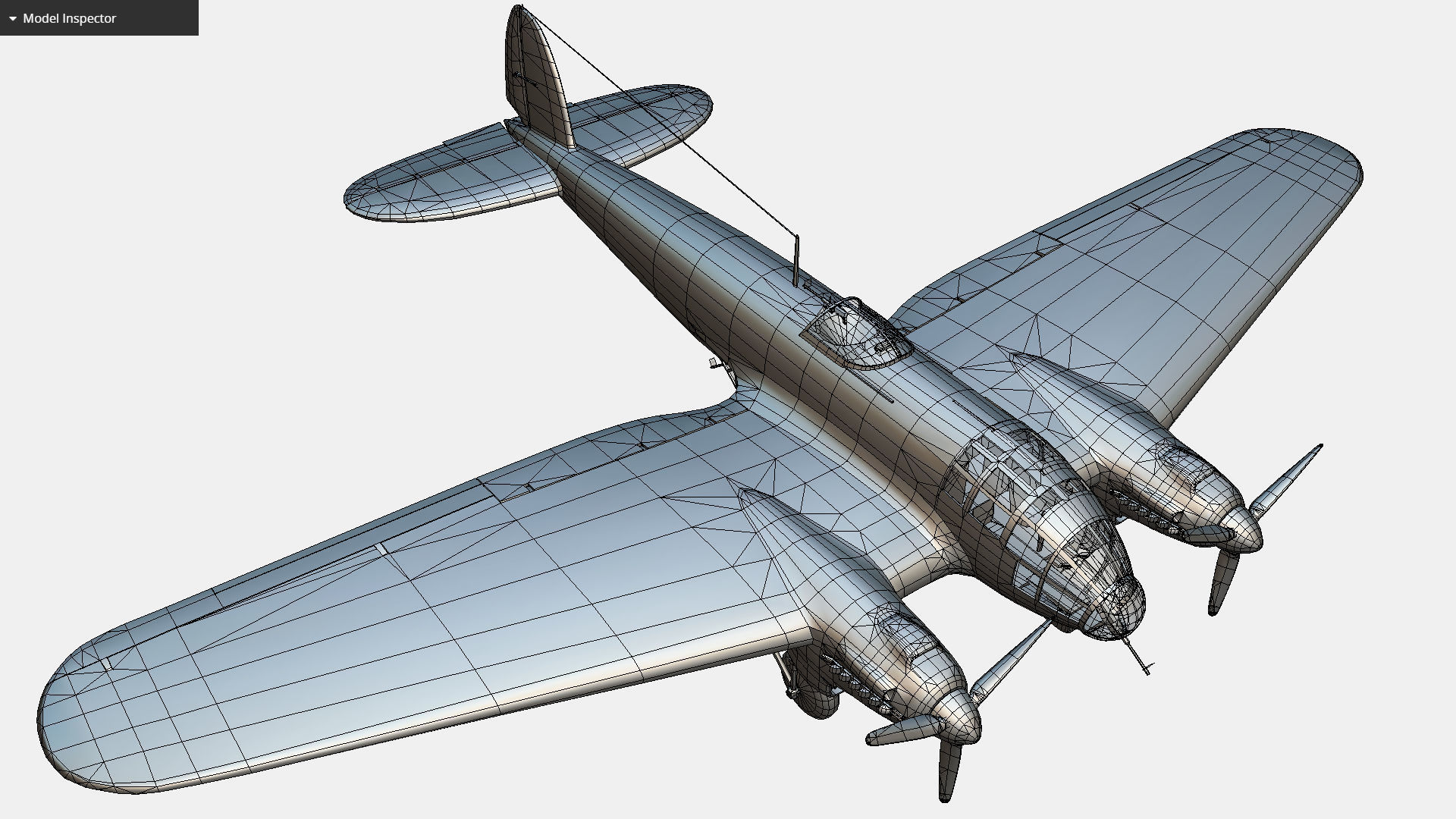 German medium bomber Heinkel He 111 series Low-poly 3D model_36