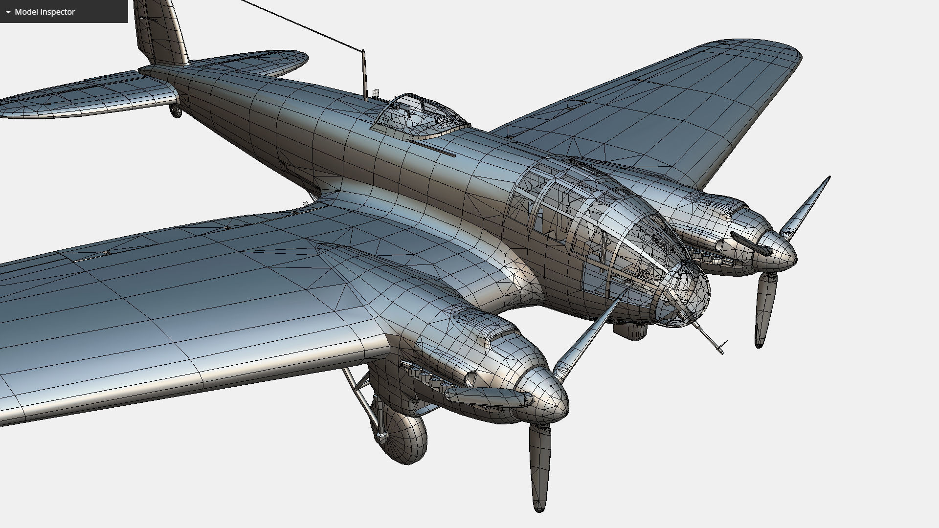 German medium bomber Heinkel He 111 series Low-poly 3D model_39