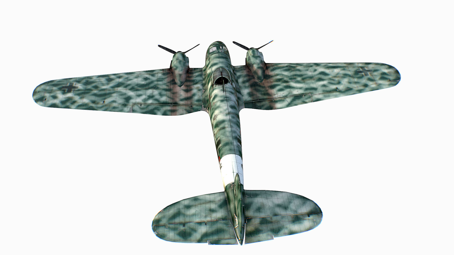 German medium bomber Heinkel He 111 series Low-poly 3D model_13