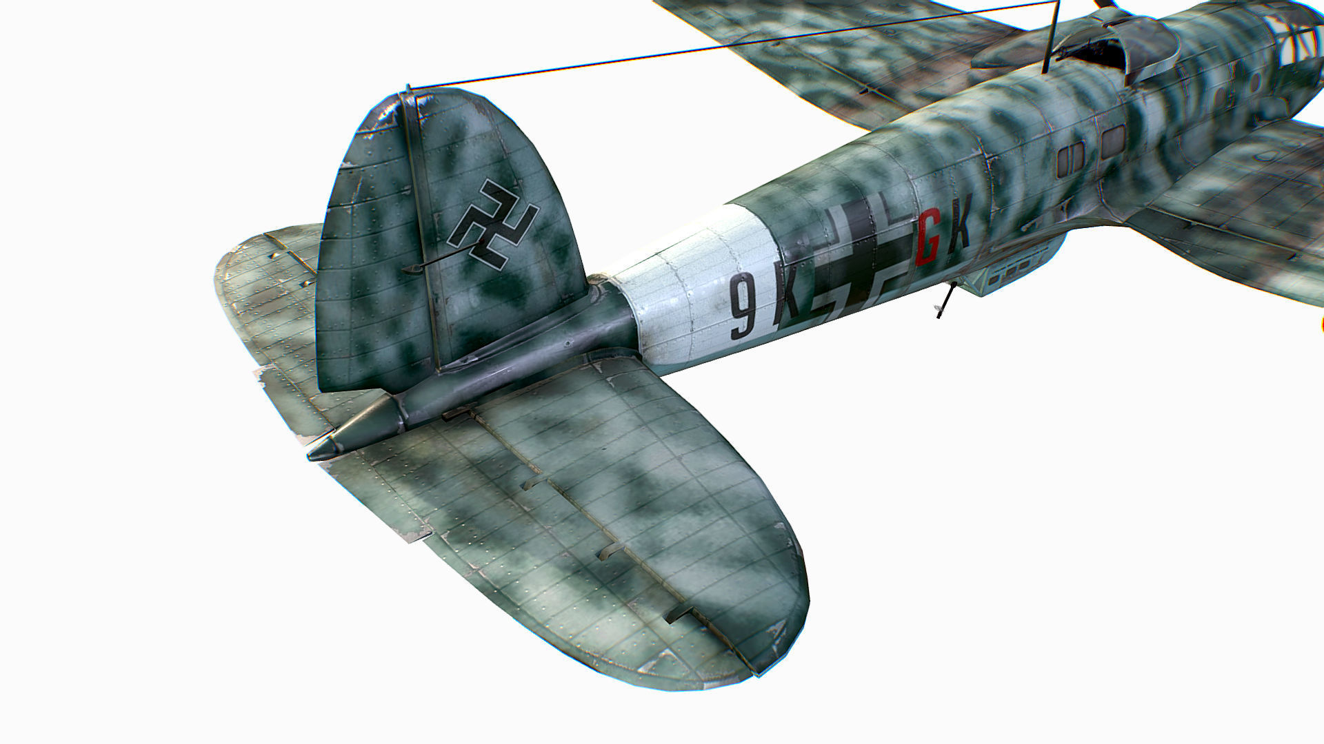 German medium bomber Heinkel He 111 series Low-poly 3D model_24