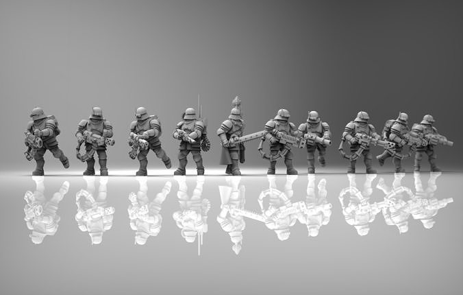 Feudal Guard special weapons squad 3D print model