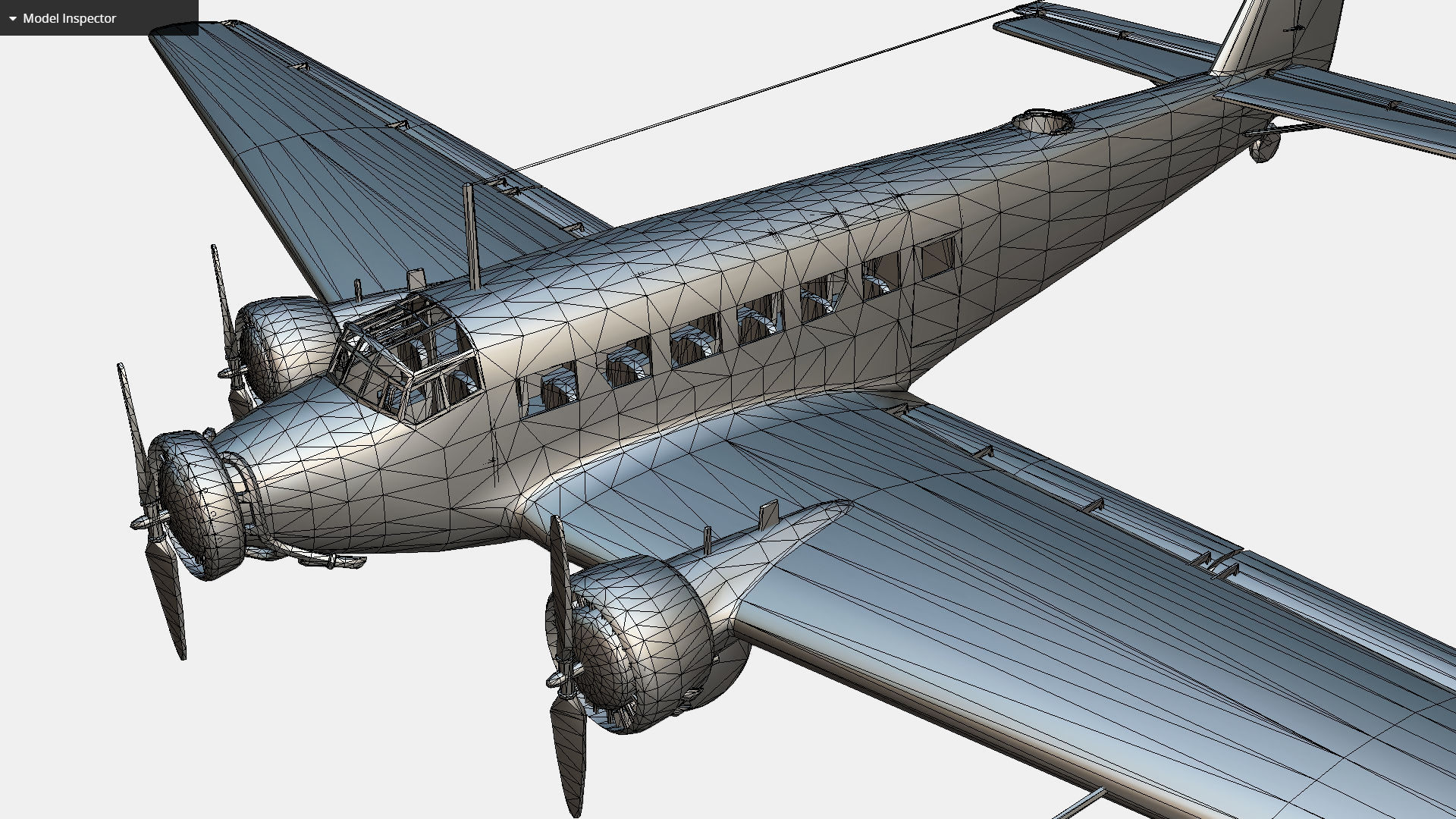 German transport aircraft Junkers Tante Ju 52 Low-poly 3D model_16