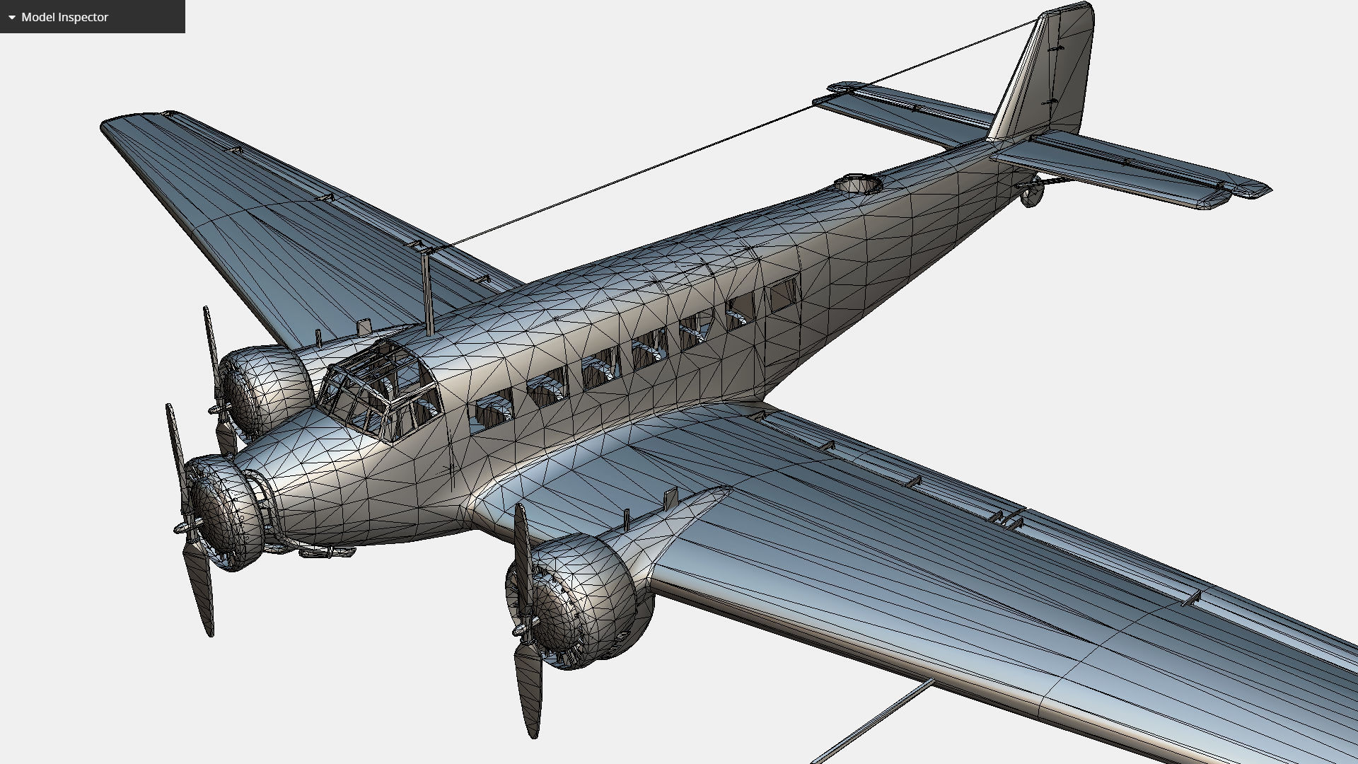 German transport aircraft Junkers Tante Ju 52 Low-poly 3D model_17