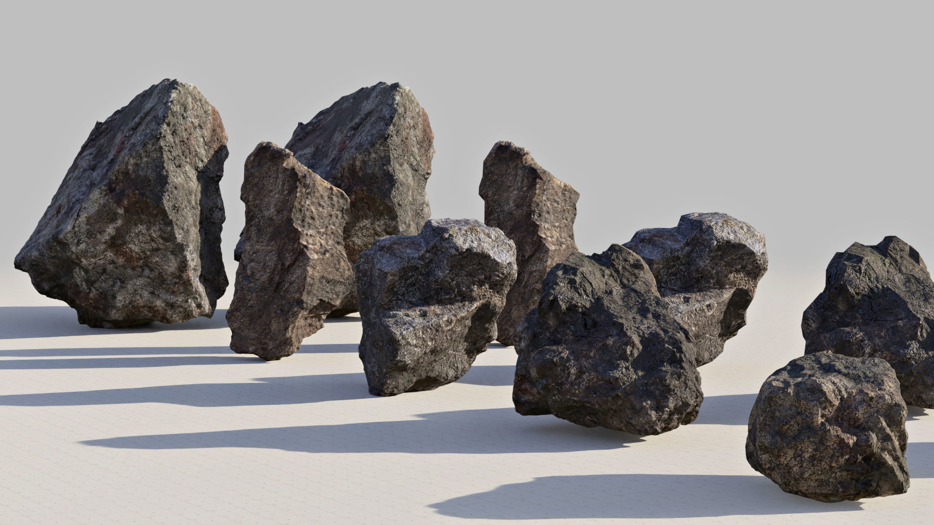 Moss 7 Species and Stones - PBR Asset Kit Low-poly 3D model_19