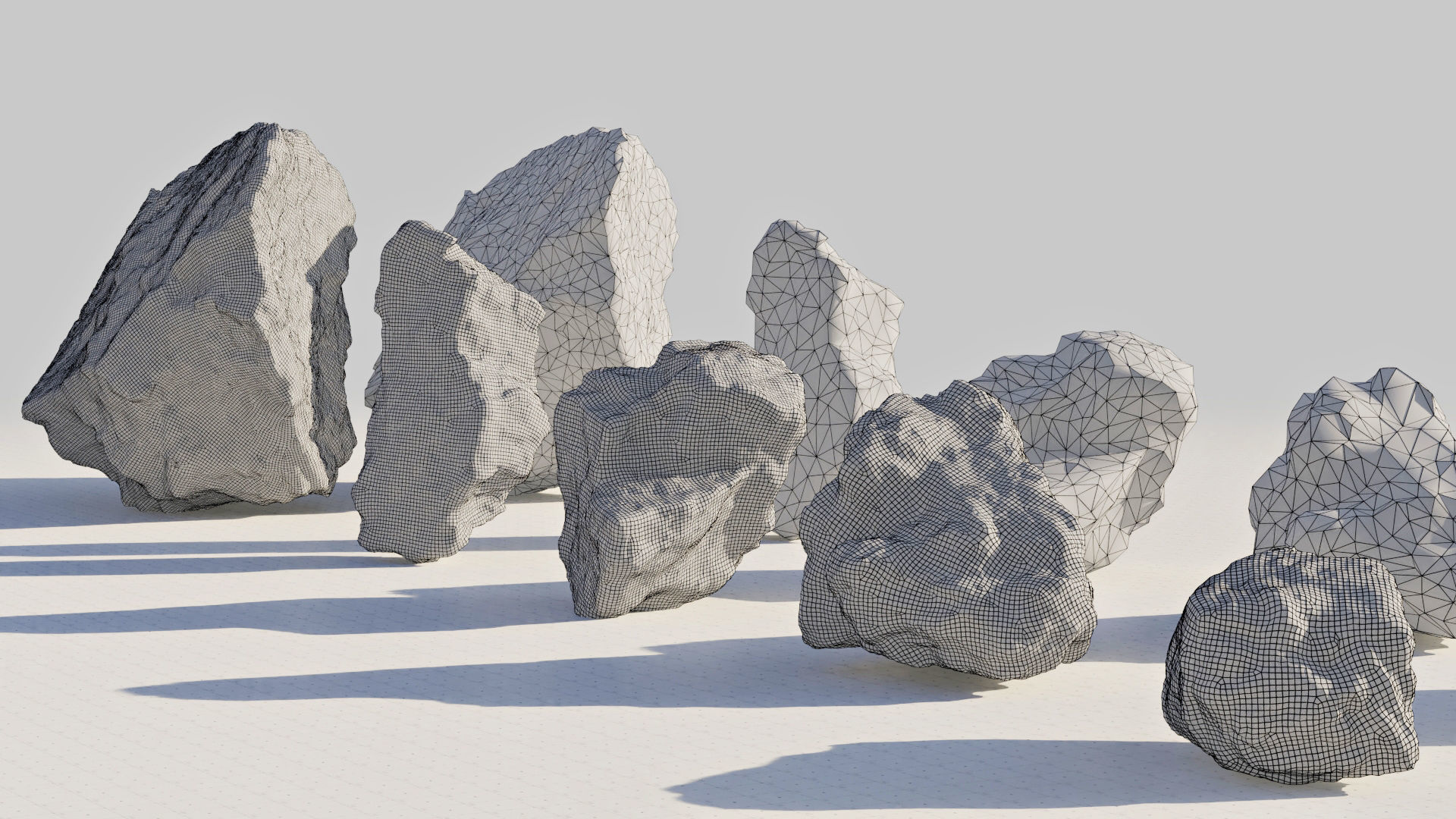 Moss 7 Species and Stones - PBR Asset Kit Low-poly 3D model_20
