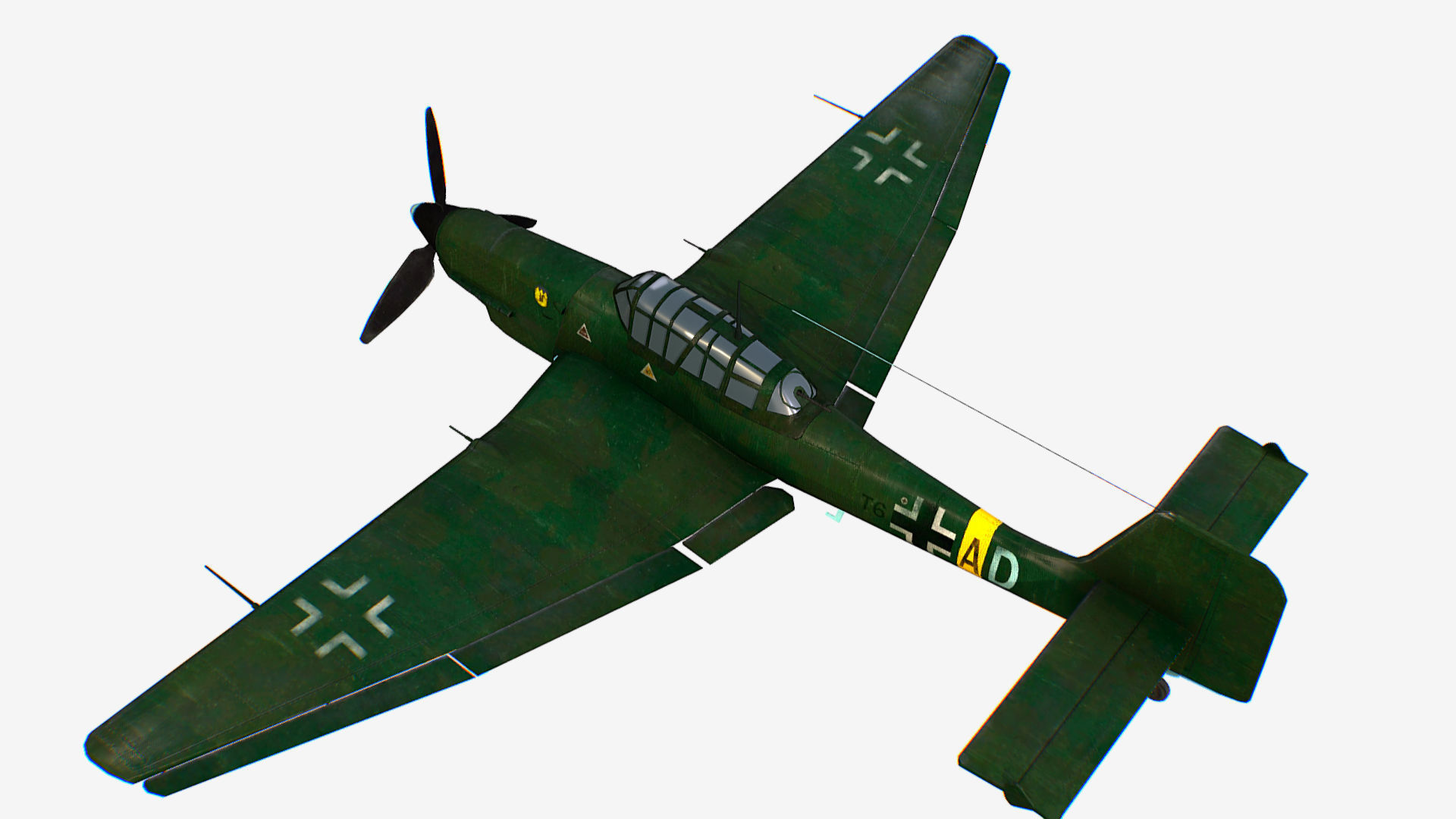 German bomber ground-attack Junkers Ju 87 Stuka Low-poly 3D model_2