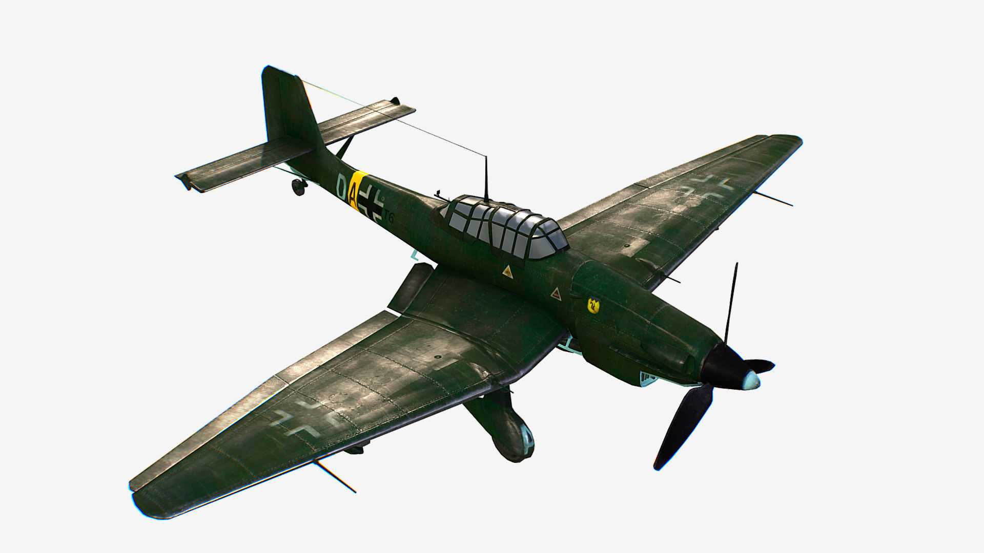 German bomber ground-attack Junkers Ju 87 Stuka Low-poly 3D model_6