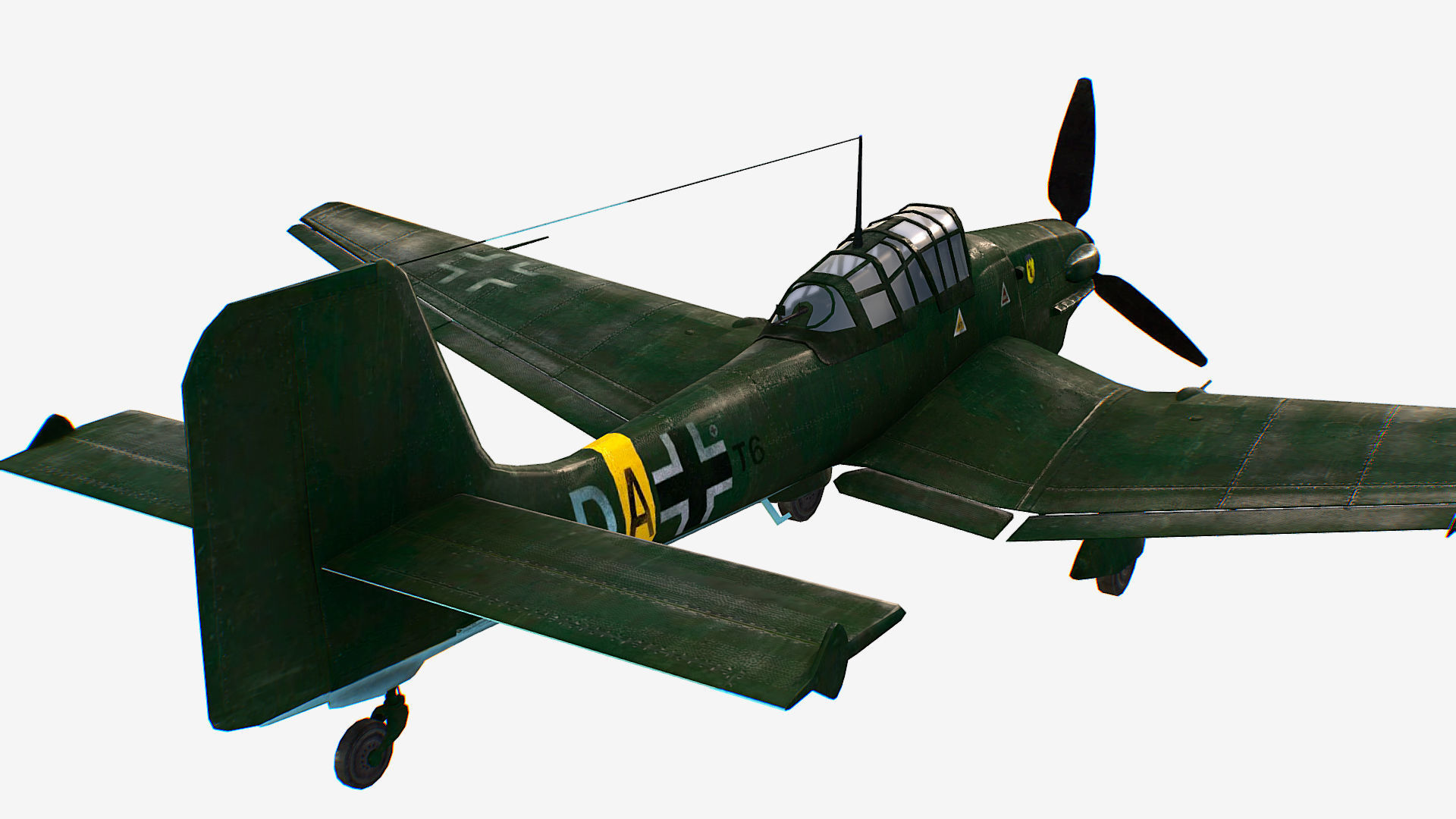 German bomber ground-attack Junkers Ju 87 Stuka Low-poly 3D model_8