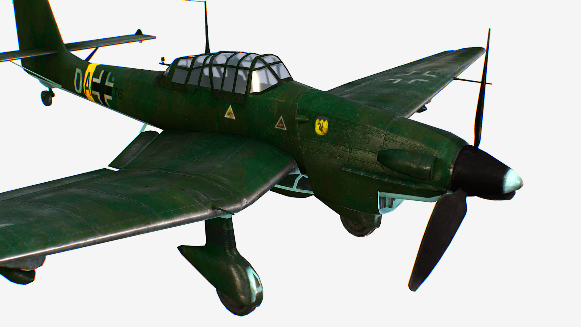 German bomber ground-attack Junkers Ju 87 Stuka Low-poly 3D model_9