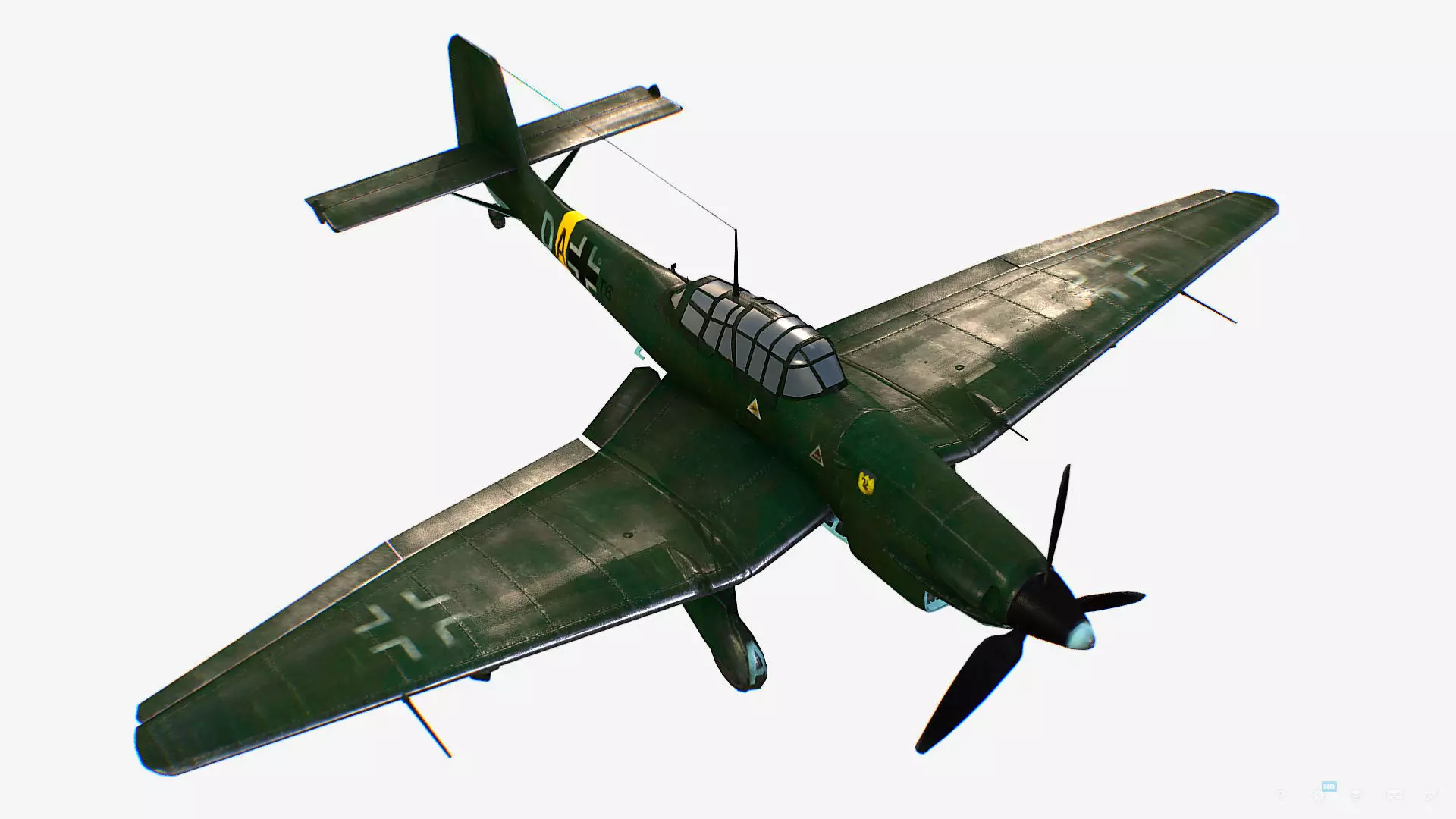German bomber ground-attack Junkers Ju 87 Stuka Low-poly 3D model_0