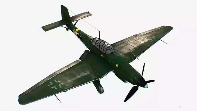 German bomber ground-attack Junkers Ju 87 Stuka Low-poly 3D model