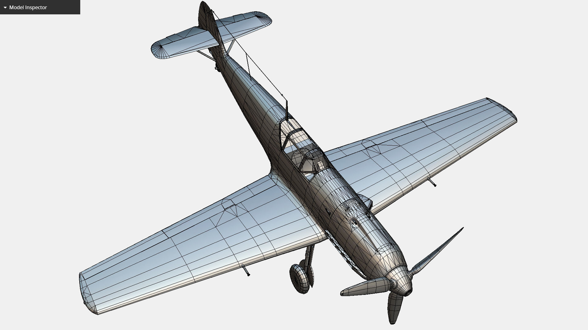 German fighter aircraft Messerschmitt Bf 109 Low-poly 3D model_16