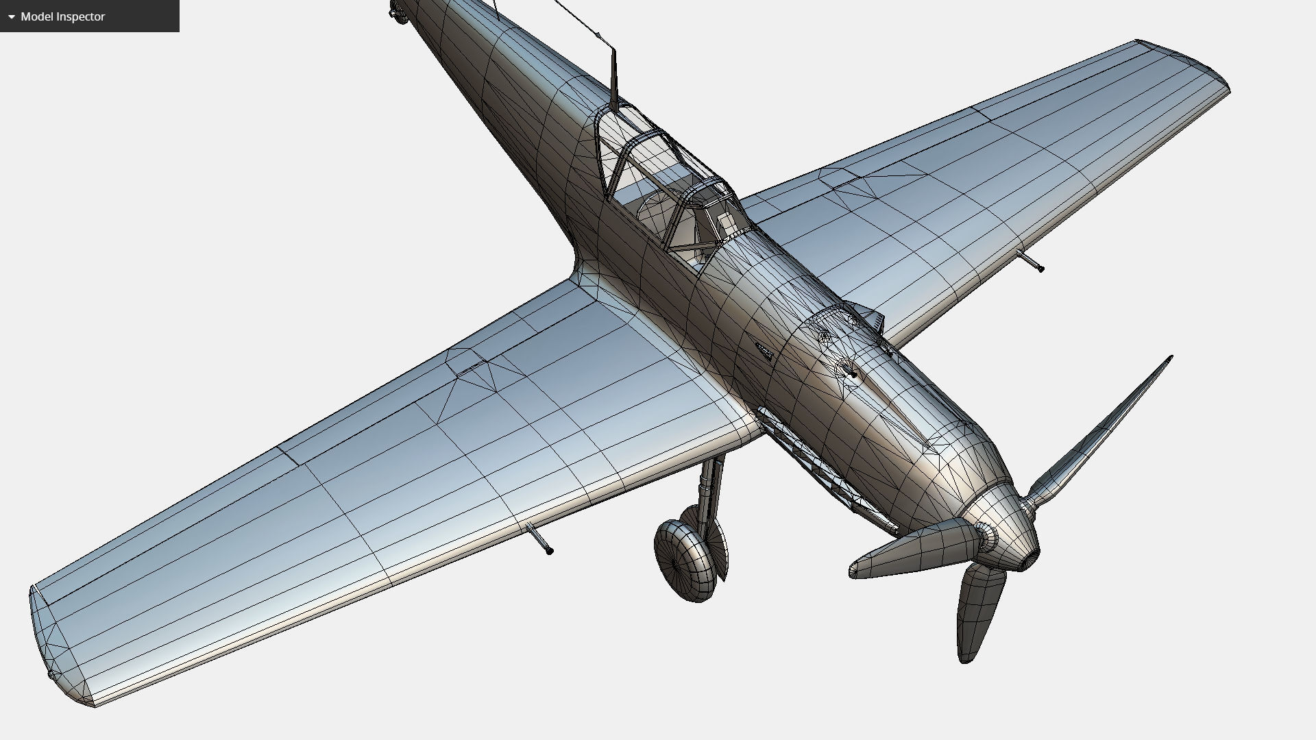 German fighter aircraft Messerschmitt Bf 109 Low-poly 3D model_22