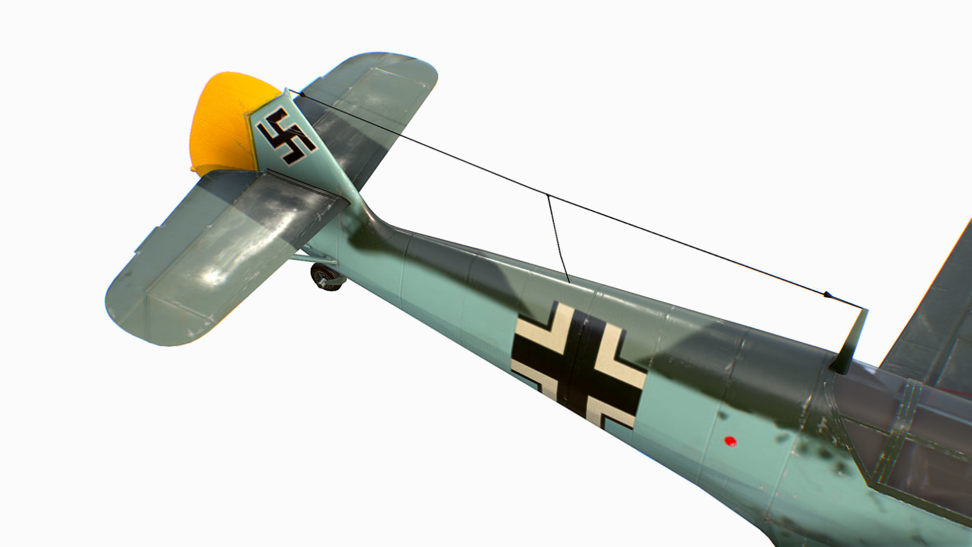 German fighter aircraft Messerschmitt Bf 109 Low-poly 3D model_8