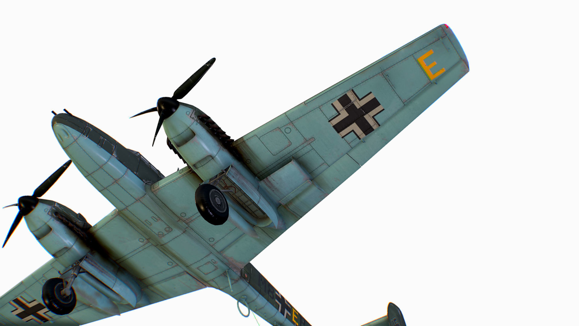 German fighter bomber Messerschmitt Bf 110 C4 Low-poly 3D model_5
