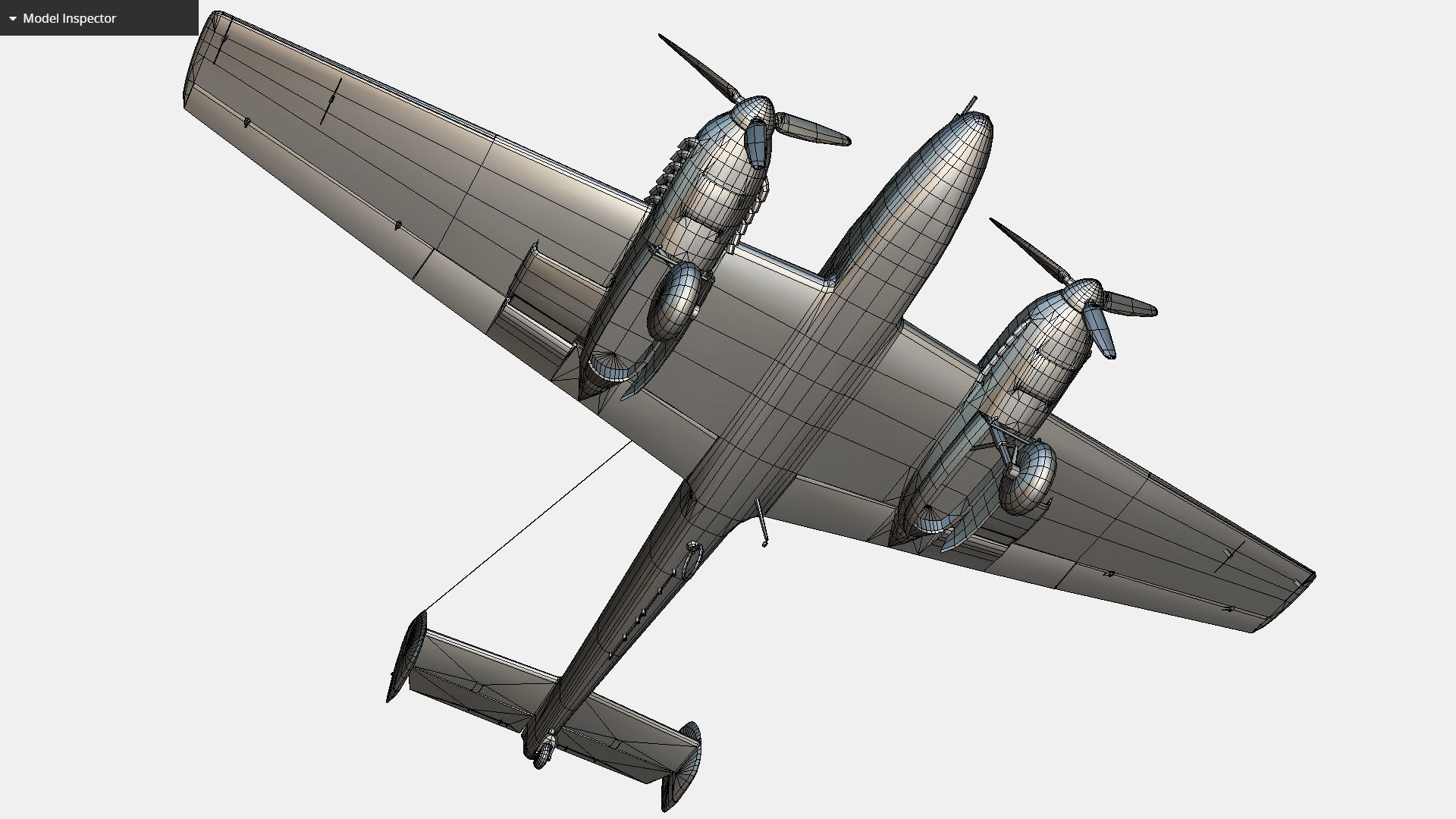 German fighter bomber Messerschmitt Bf 110 C4 Low-poly 3D model_15