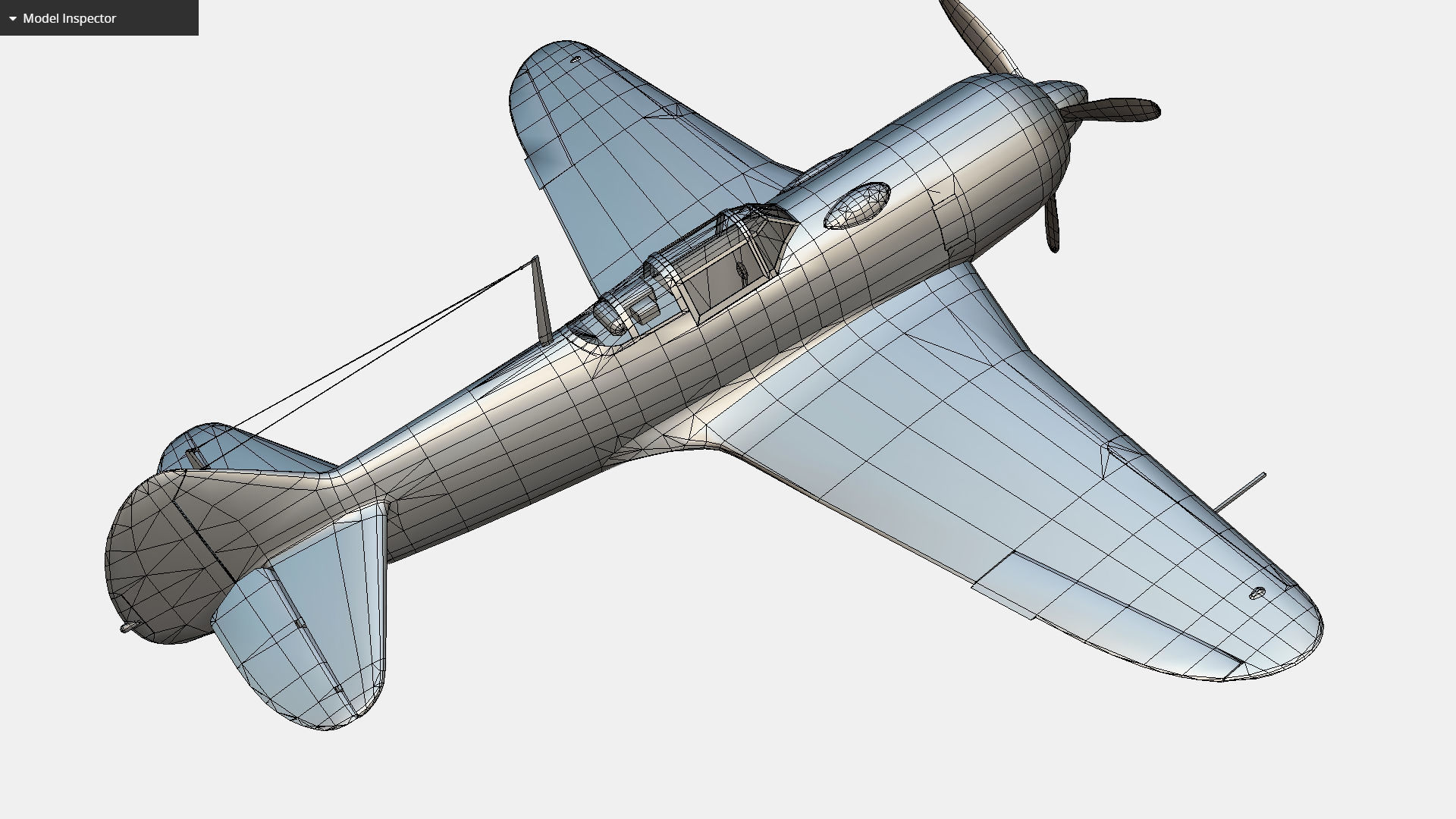 Russian Soviet fighter aircraft Lavochkin La-7 Low-poly 3D model_16