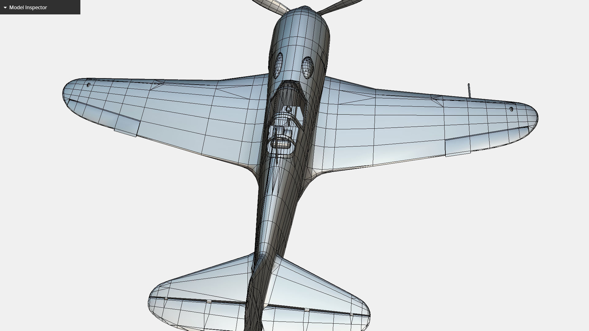 Russian Soviet fighter aircraft Lavochkin La-7 Low-poly 3D model_15