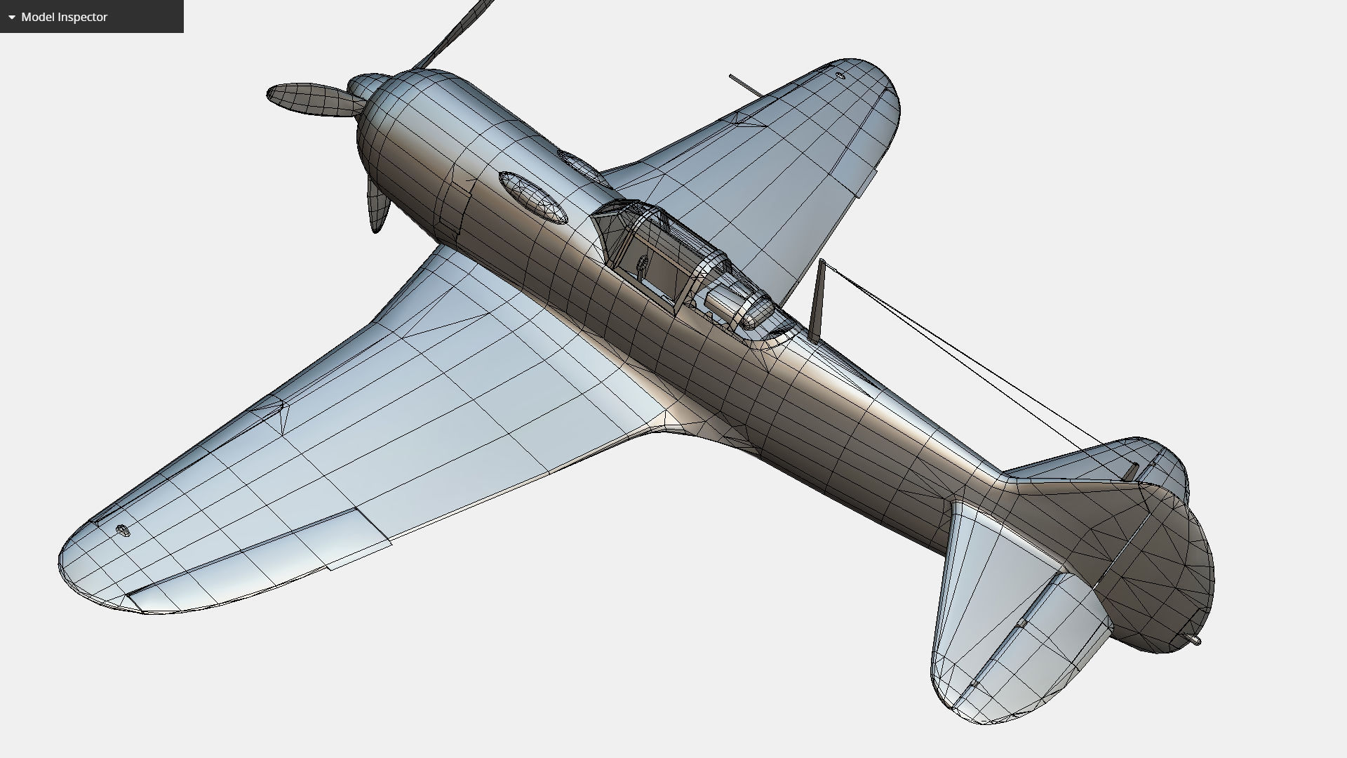 Russian Soviet fighter aircraft Lavochkin La-7 Low-poly 3D model_14