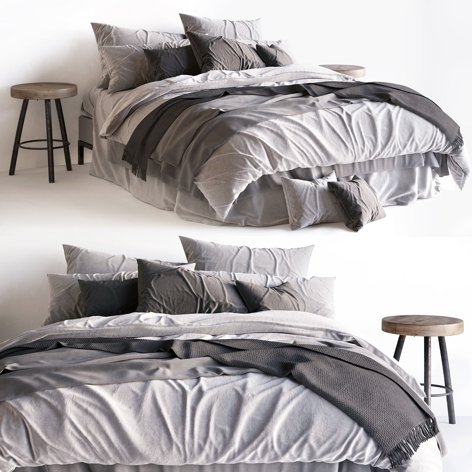 Bed Scandinavian 2 3D model_1