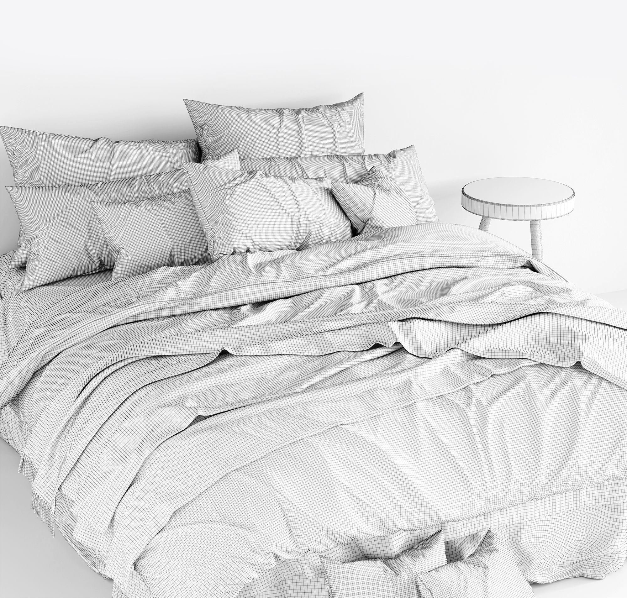 Bed Scandinavian 2 3D model_5