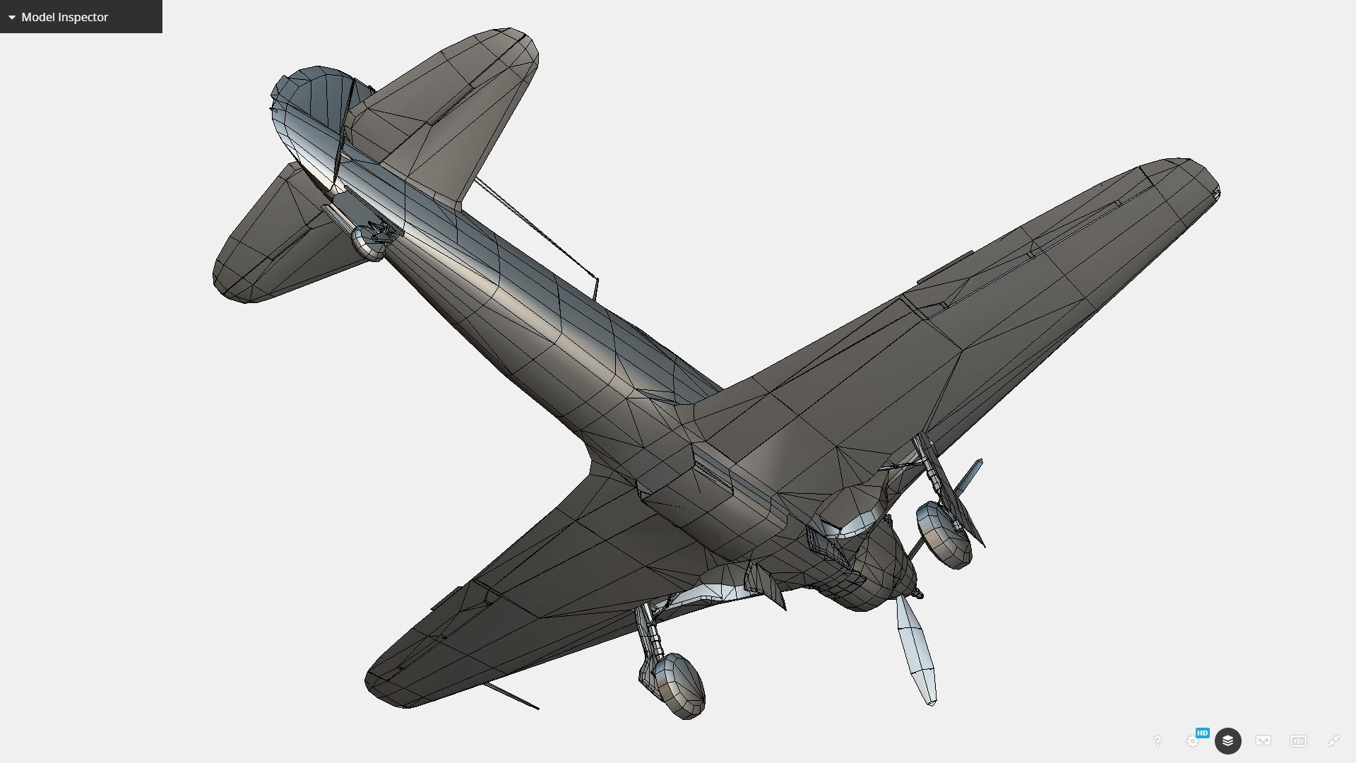 Russian Soviet fighter aircraft Yakovlev Yak-9 Low-poly 3D model_13