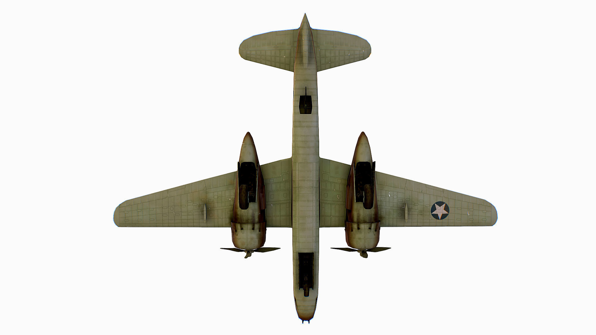 United States light bomber Douglas A-20 Havoc Low-poly 3D model_12