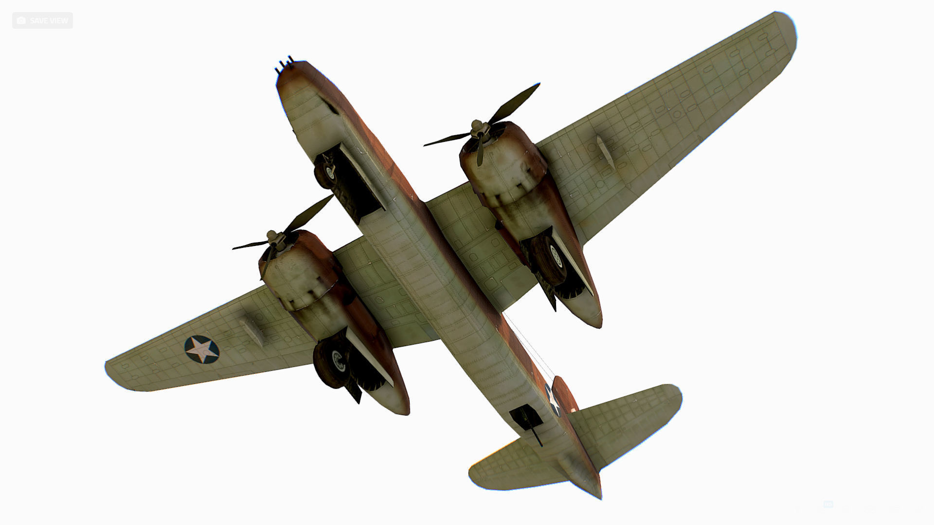 United States light bomber Douglas A-20 Havoc Low-poly 3D model_10