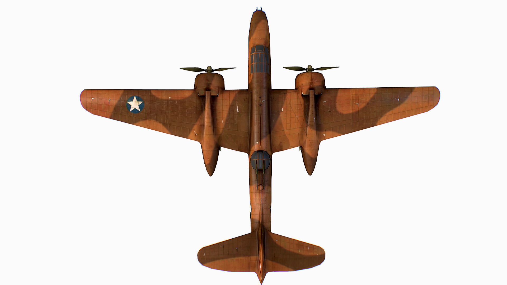 United States light bomber Douglas A-20 Havoc Low-poly 3D model_11