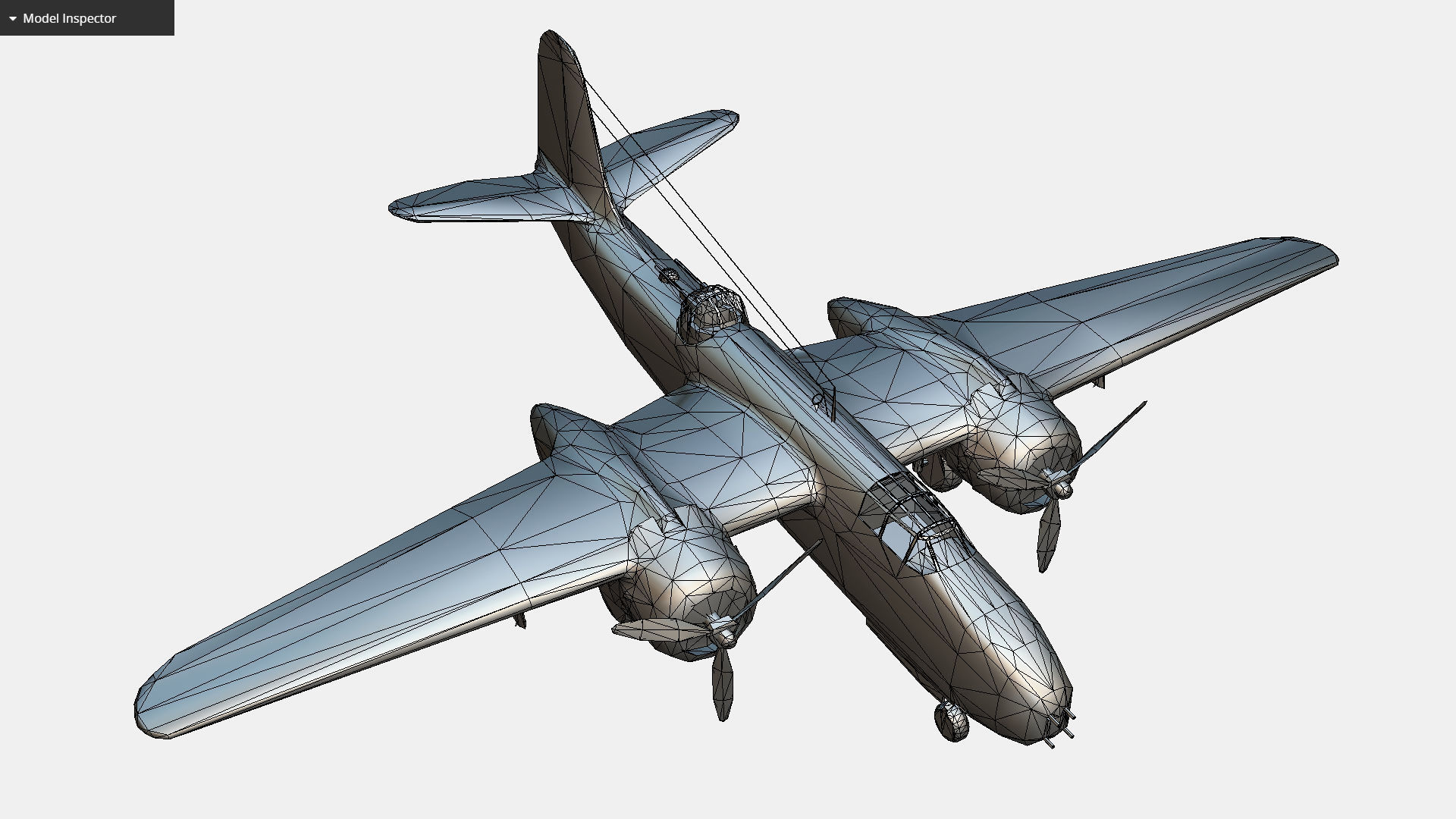 United States light bomber Douglas A-20 Havoc Low-poly 3D model_16