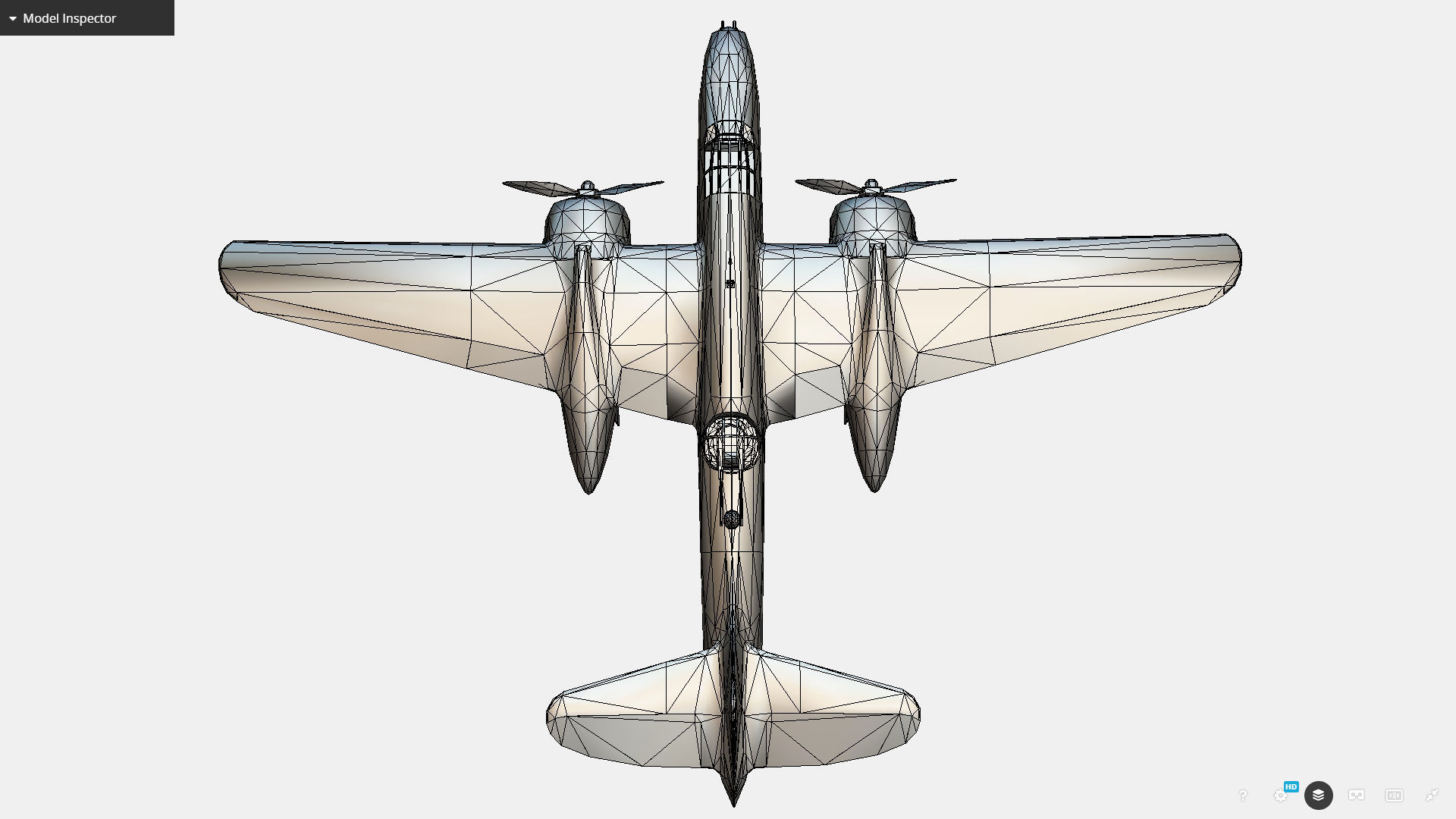 United States light bomber Douglas A-20 Havoc Low-poly 3D model_21