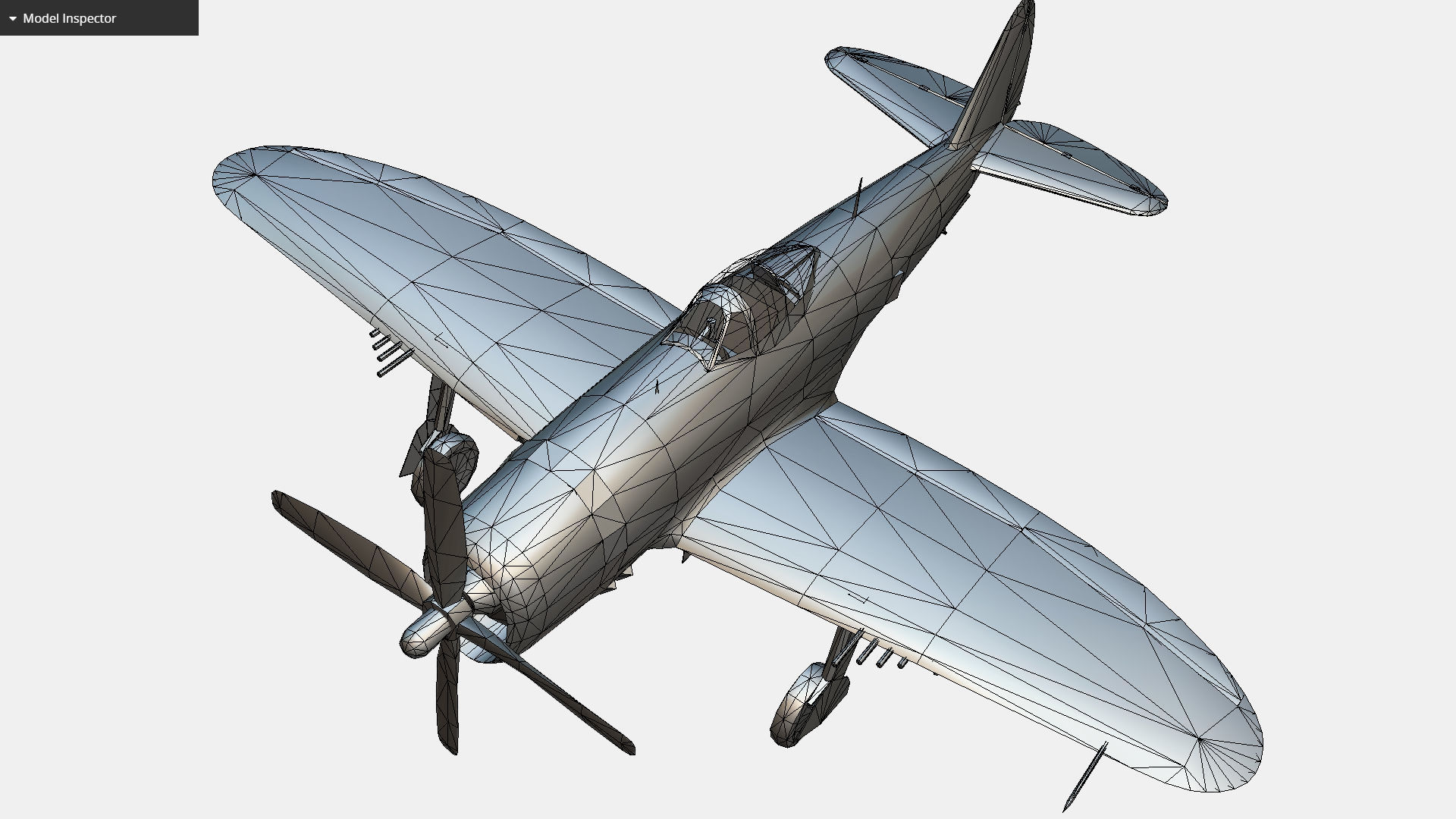United States fighter aircraft Republic P-47 Thunderbolt Low-poly 3D model_20