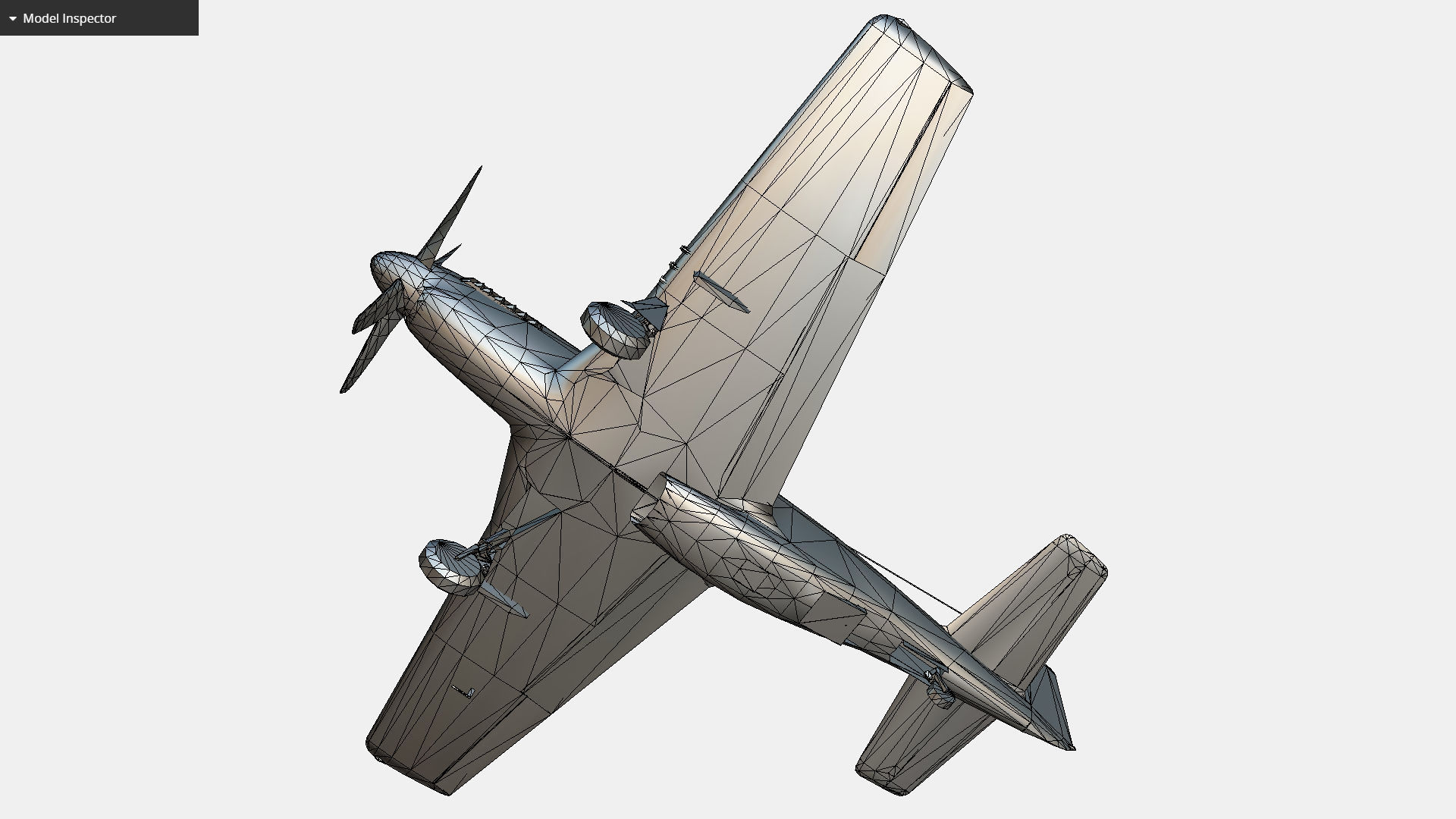 United States American fighter aircraft P-51D-5 Mustang Low-poly 3D model_21