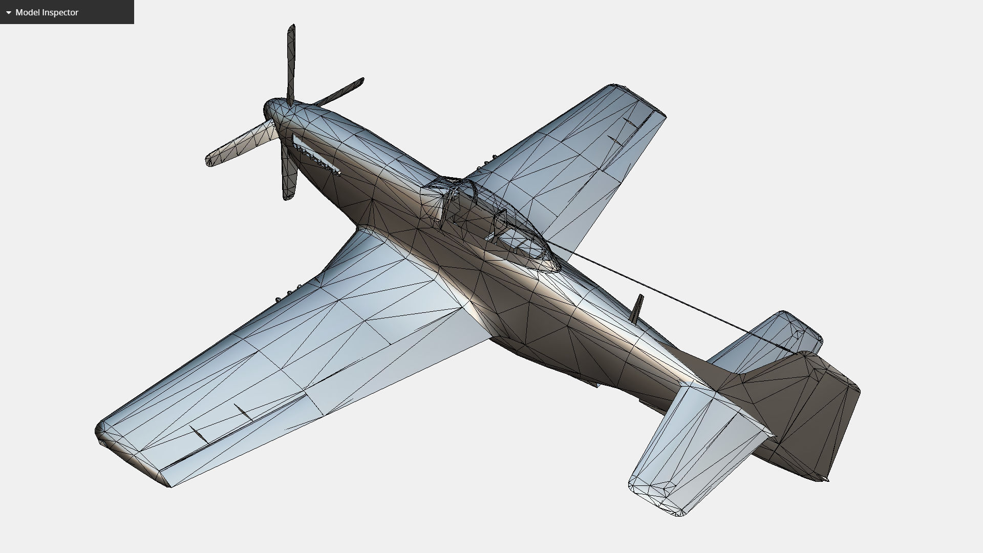 United States American fighter aircraft P-51D-5 Mustang Low-poly 3D model_20