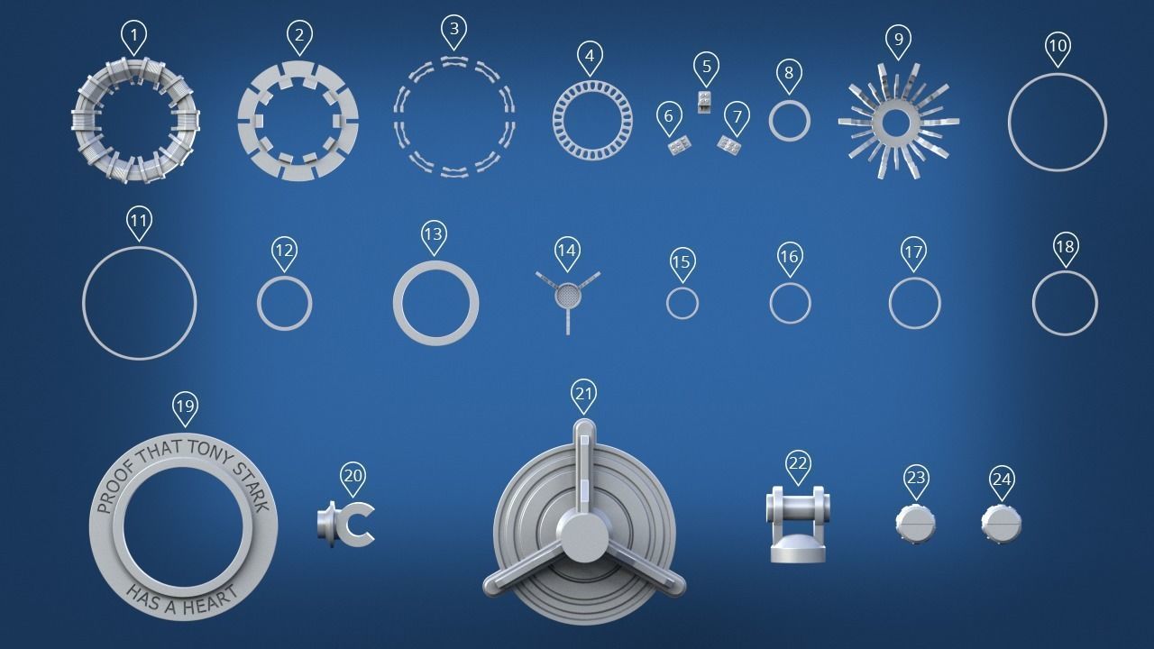 Tony Stark Heart  IronMan Arc Reactor 3D print model_2