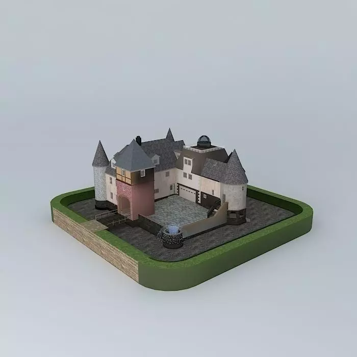 Small chateau Free 3D model_0