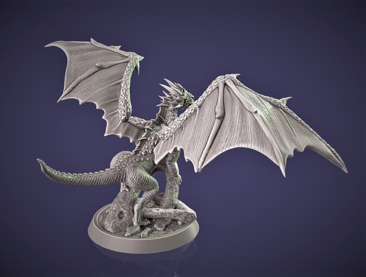 Dragon 3D print model 3D print model statue 3D print model_3