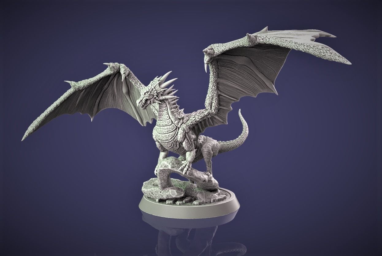 Dragon 3D print model 3D print model statue 3D print model_0