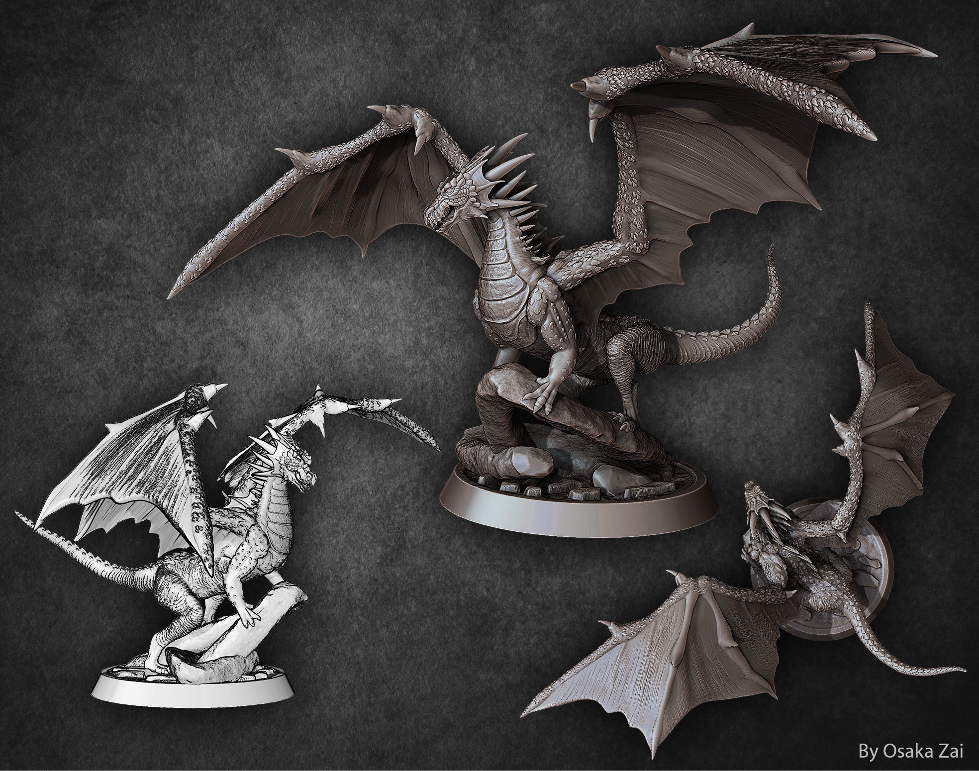 Dragon 3D print model 3D print model statue 3D print model_6