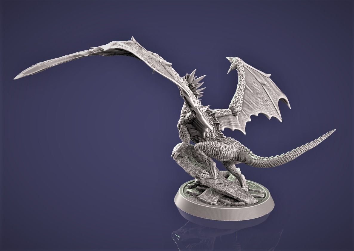 Dragon 3D print model 3D print model statue 3D print model_4