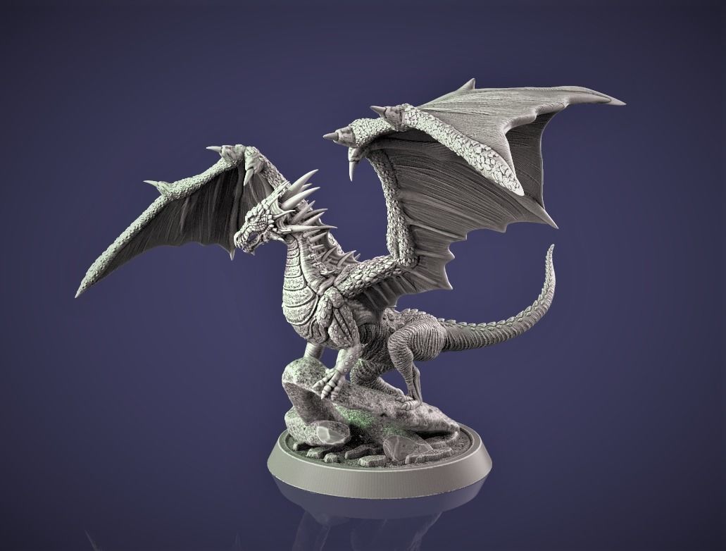 Dragon 3D print model 3D print model statue 3D print model_1