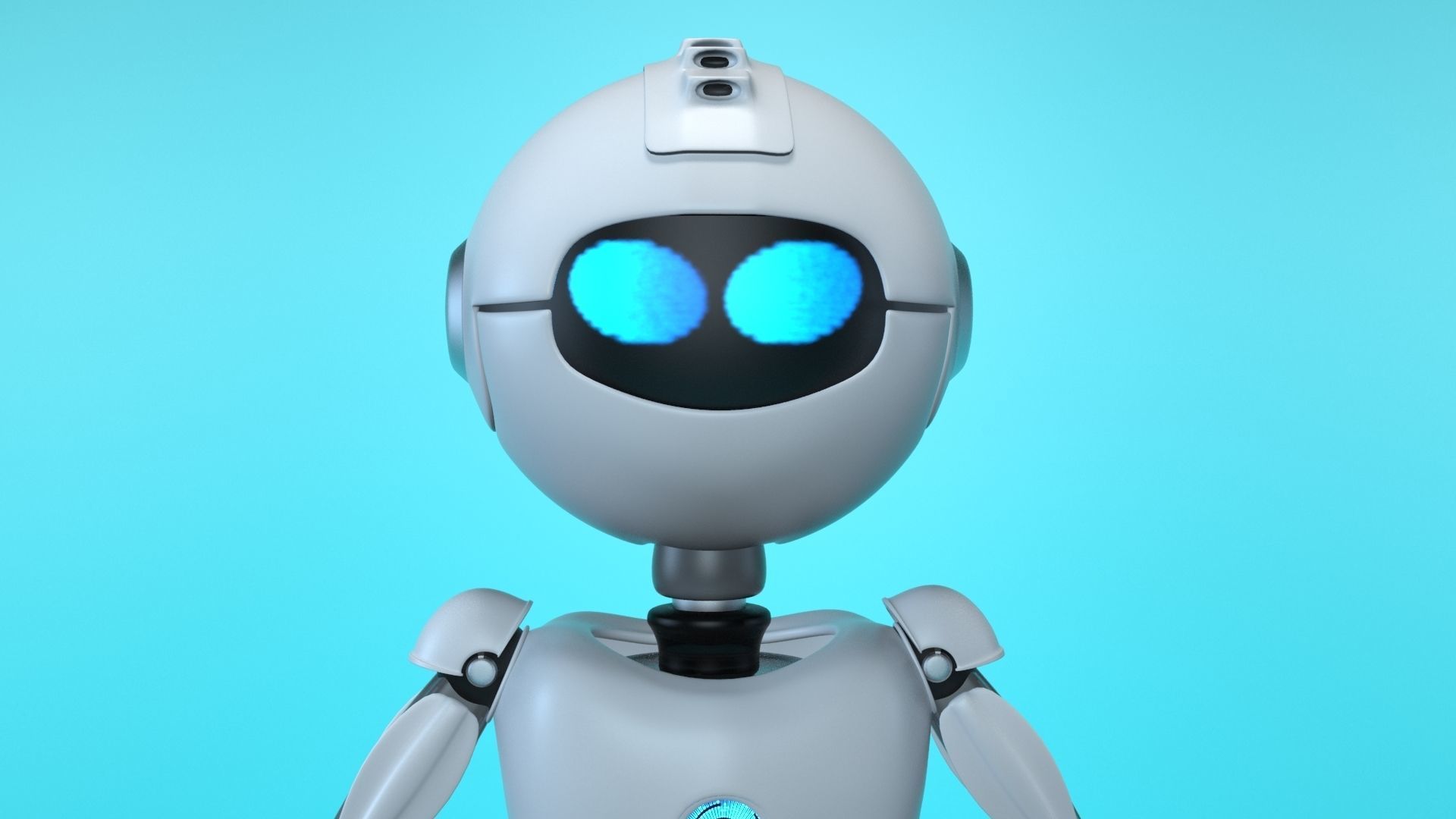 flying robot Low-poly 3D model_6