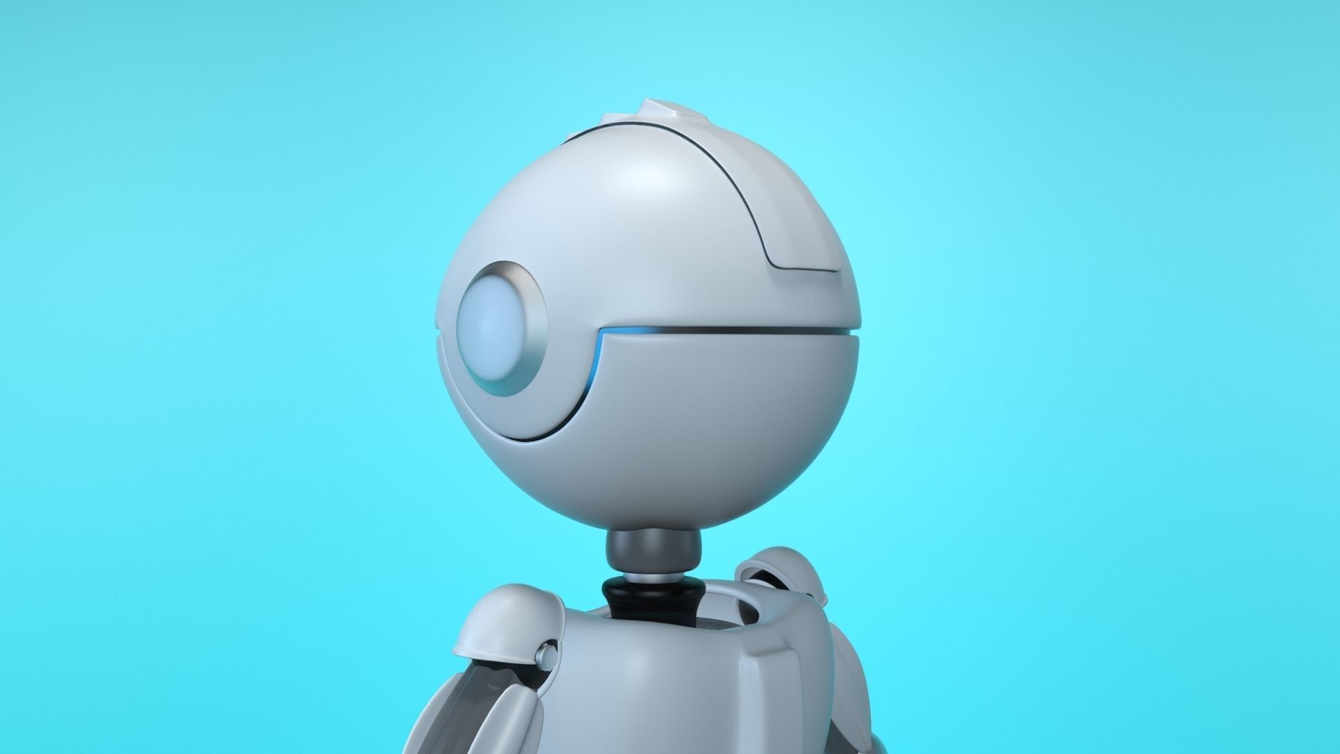 flying robot Low-poly 3D model_8