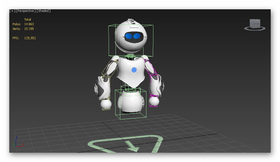 flying robot Low-poly 3D model_3