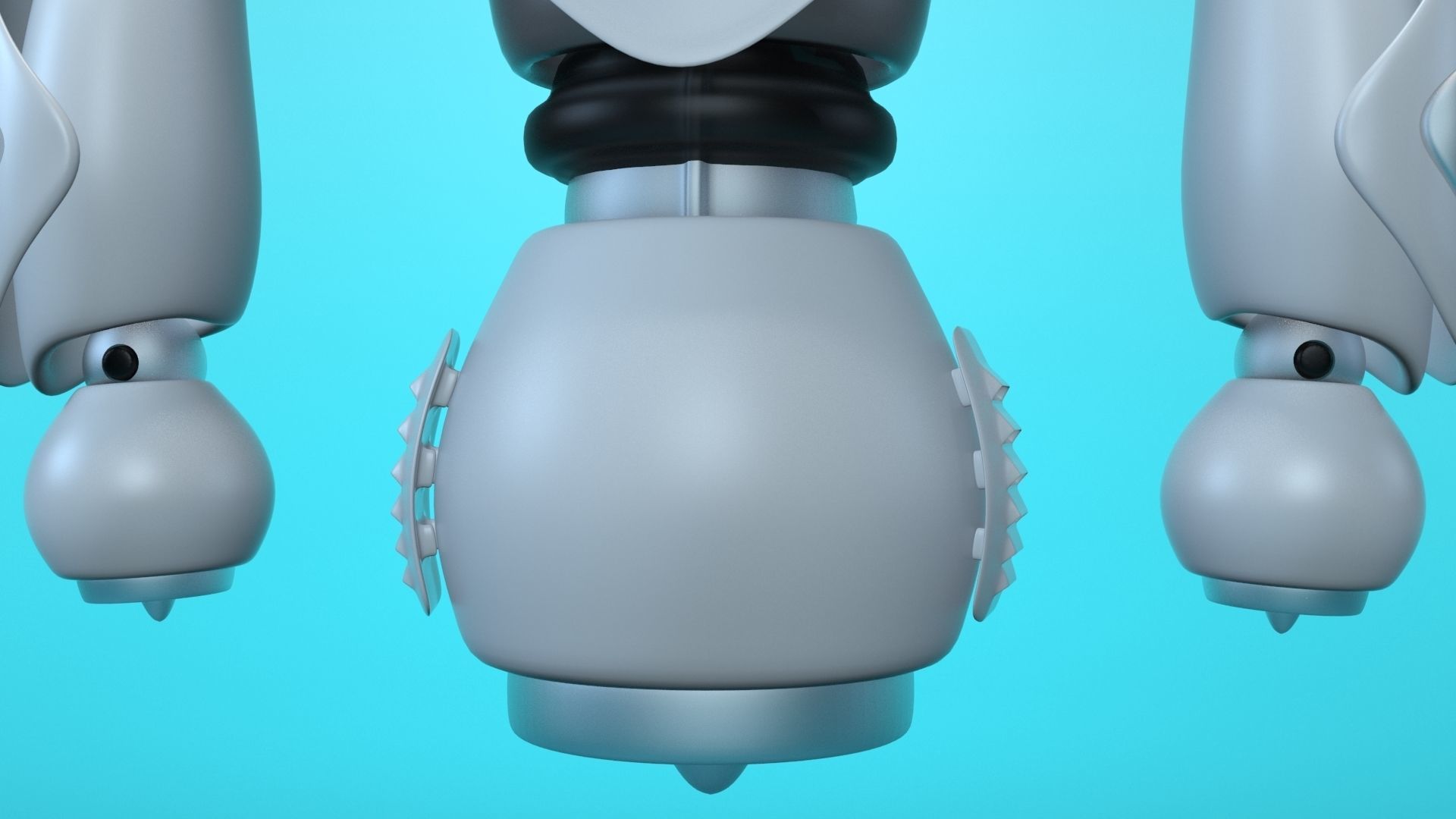 flying robot Low-poly 3D model_9