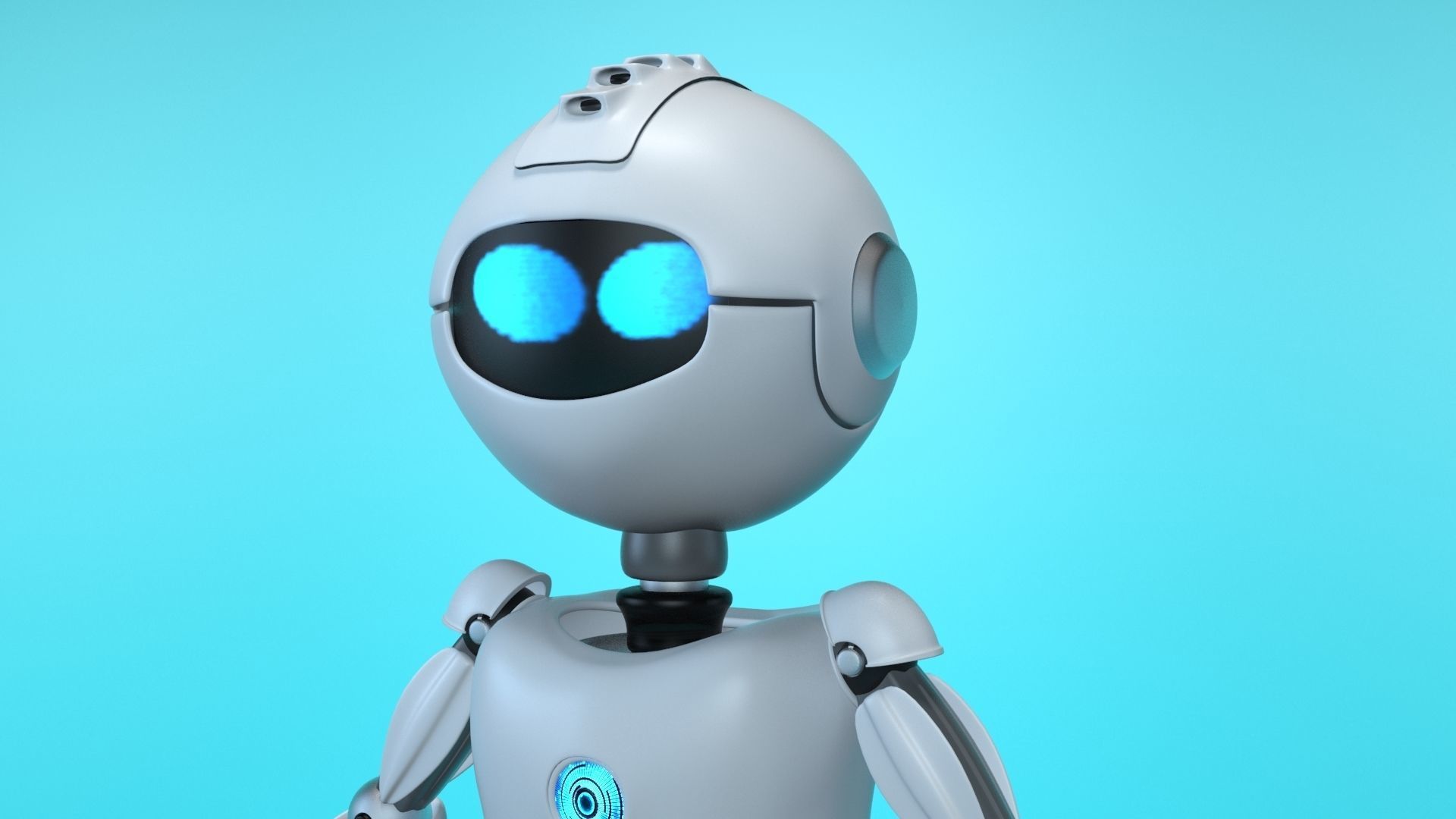 flying robot Low-poly 3D model_7