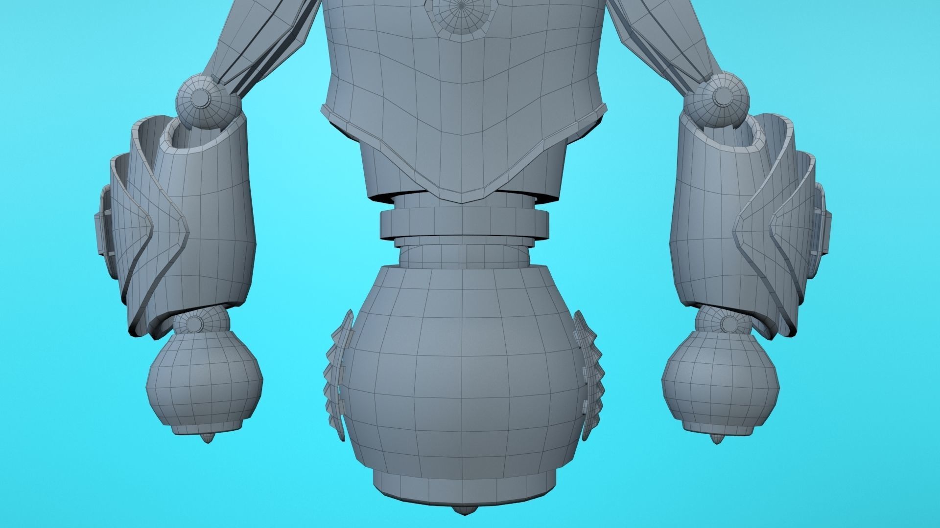 flying robot Low-poly 3D model_2